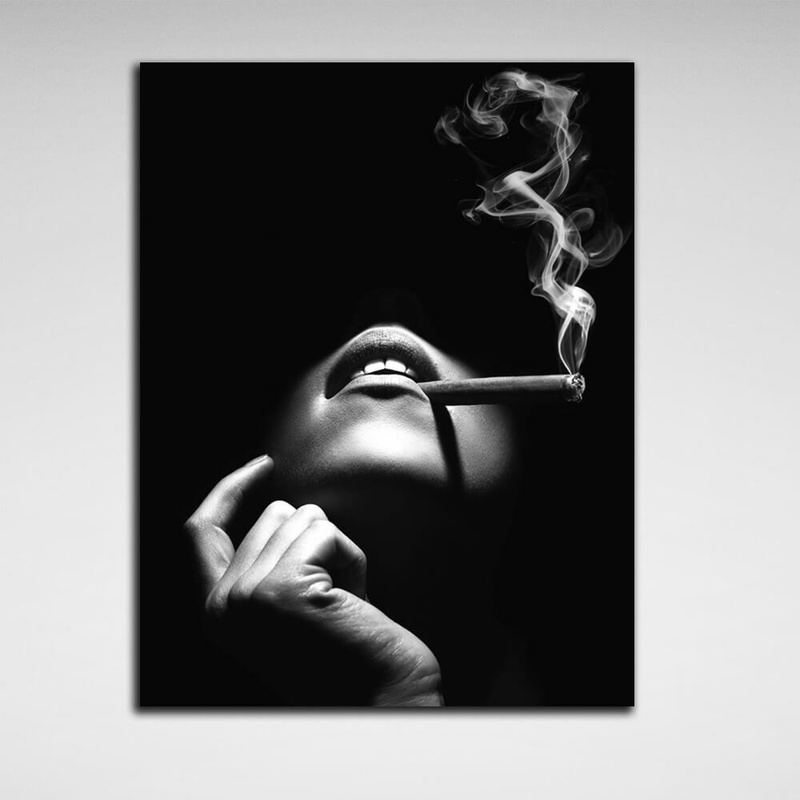 Картина на холсте для дома Smoking women, 30х40 см, Холст полиэстеровый