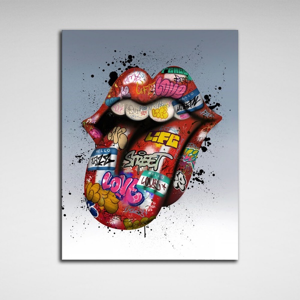 Картина на холсте Graffiti lips, 30х40 см, Холст полиэстеровый