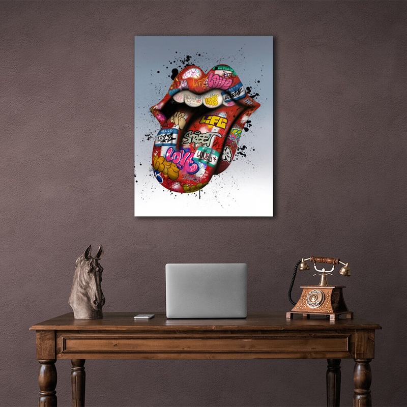 Картина на холсті Graffiti lips, 30х40 см, Холст поліестеровий