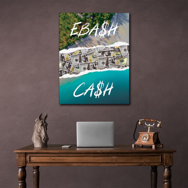 Картина на холсті для мотивації Ebash Cash, 30х40 см, Холст поліестеровий