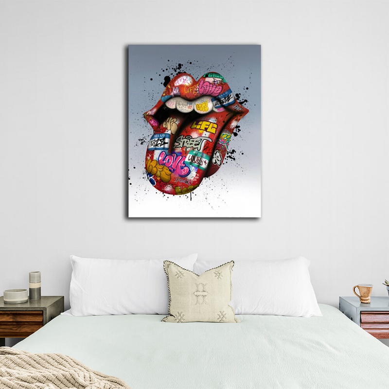 Картина на холсті Graffiti lips, 30х40 см, Холст поліестеровий