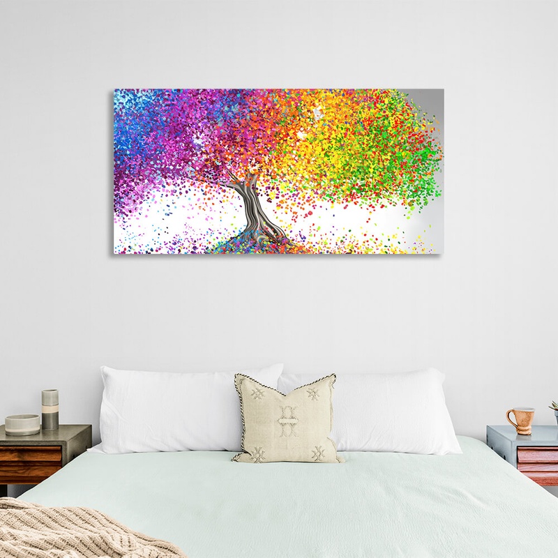 Картина на холсті для дому Colored tree, 30х60 см, Холст поліестеровий